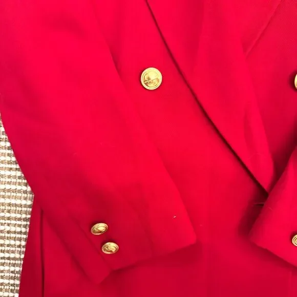 100% Authentic Vintage Christian Dior Red Wool Coat, Size 10, Designer Luxury - Picture 5 of 10
